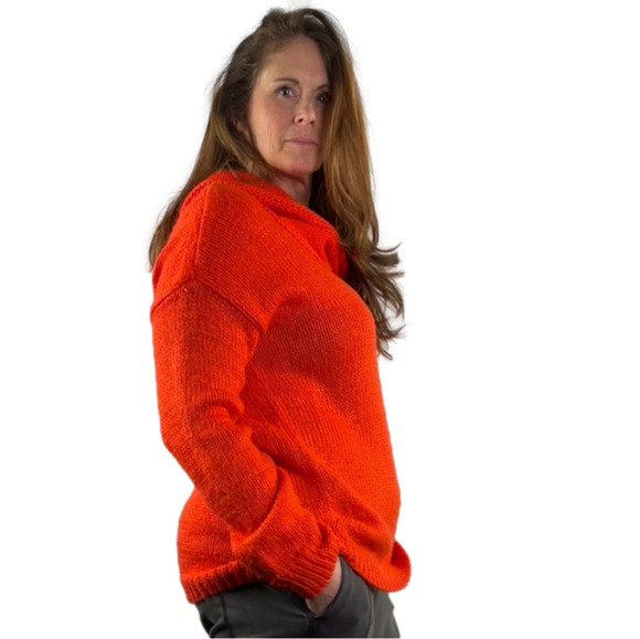 Jones New York Collect Orange Sparkle Orange  Cowl Neck Sweater - Picture 2 of 11